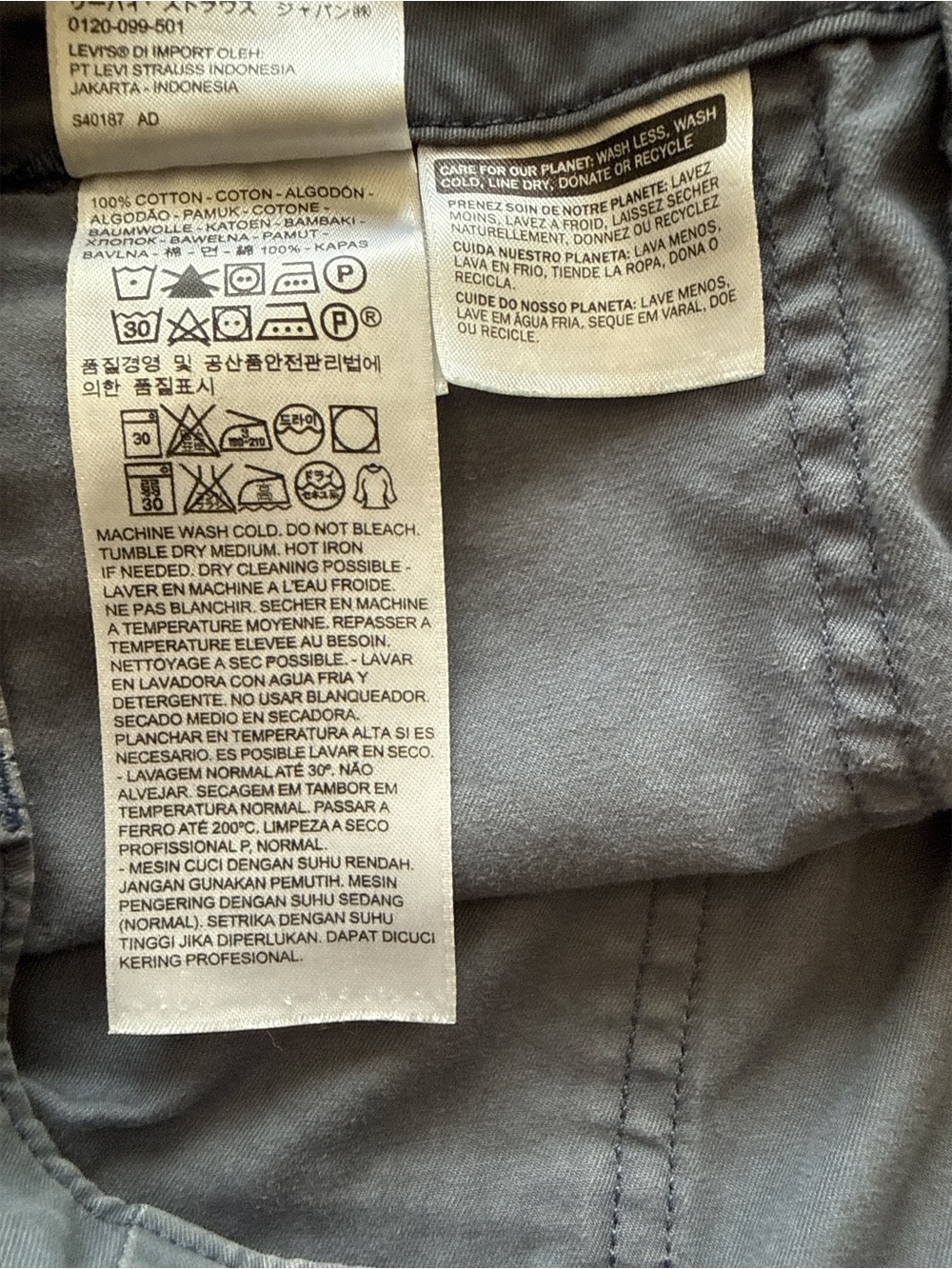 Levi’s Vintage Utility Chino Pants Women’s 28 Bluish Gray Cotton - Picture 4 of 4